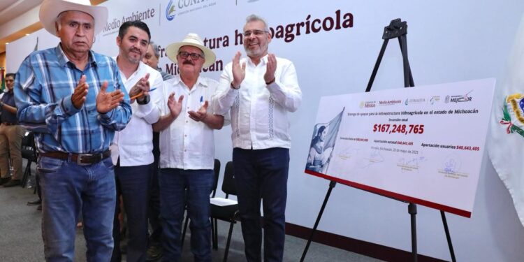 Bedolla y Conagua entregan apoyos por 170 mdp para la infraestructura hidroagrícola de Michoacán