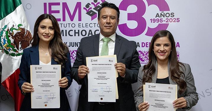 Entrega el IEM constancias de mayoría a Magistraturas Civiles.