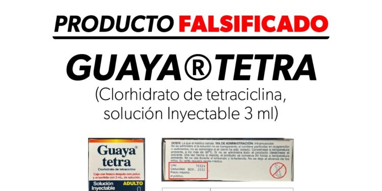 Alerta SSM por medicamento falsificado Guaya®tetra