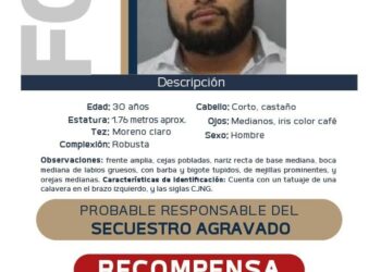 Publican Gobierno de Michoacan y FGE cédula de recompensa para la detención de William Edwin Rivera Padilla, el Barbas, por su posible participación en el delito de secuestro agravado