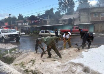 Operativo con saldo blanco tras tormenta con granizo en Salvador Escalante