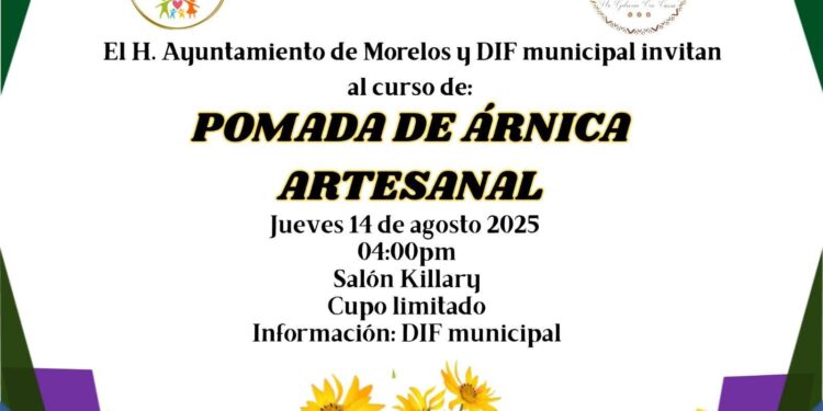 Invita Ayuntamiento de Morelos a curso de elaboración de pomada de árnica artesanal