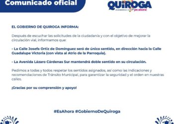 Mejora Gobierno de Quiroga la circulación vial con medidas responsables y viables