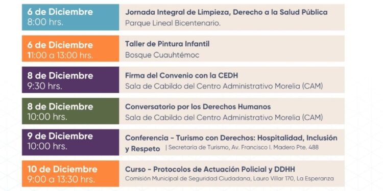 Morelia impulsa agenda por el Día Internacional de los Derechos Humanos