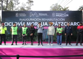 Inaugura Bedolla rehabilitación de 19 km de ciclovía tenencia Morelos-Tiripetío