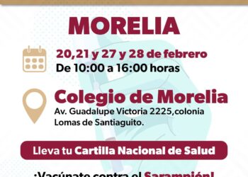 SSM habilitará mega centro de vacunación contra sarampión en Colegio de Morelia