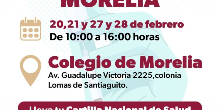 SSM habilitará mega centro de vacunación contra sarampión en Colegio de Morelia