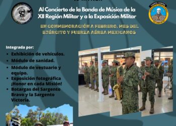 Ejército Mexicano y Guardia Nacional hacen una invitación a la población en general para asistir al Concierto Musical y Exposición Militar en Uruapan